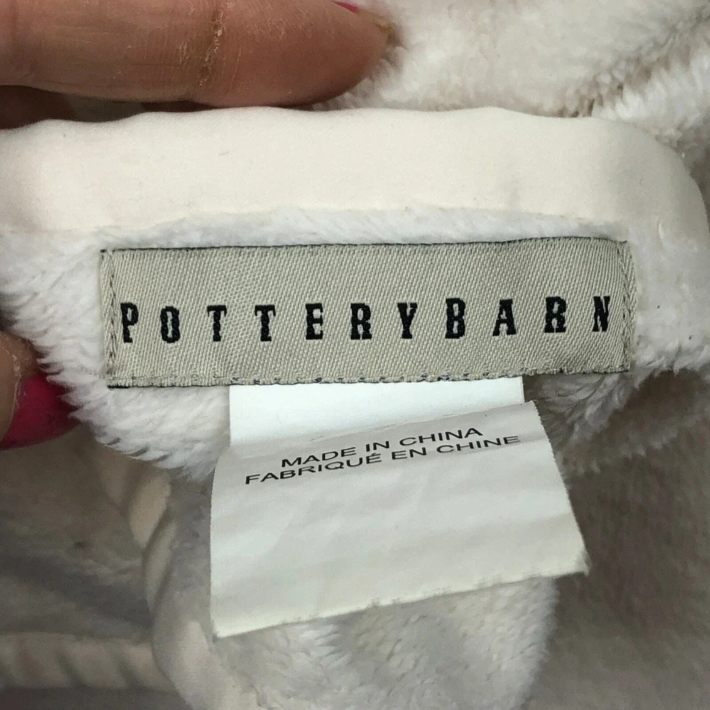 Pottery‎ Barn Baby Blanket Cream Satin Trim Pink Embroidered L Monogram Nursery